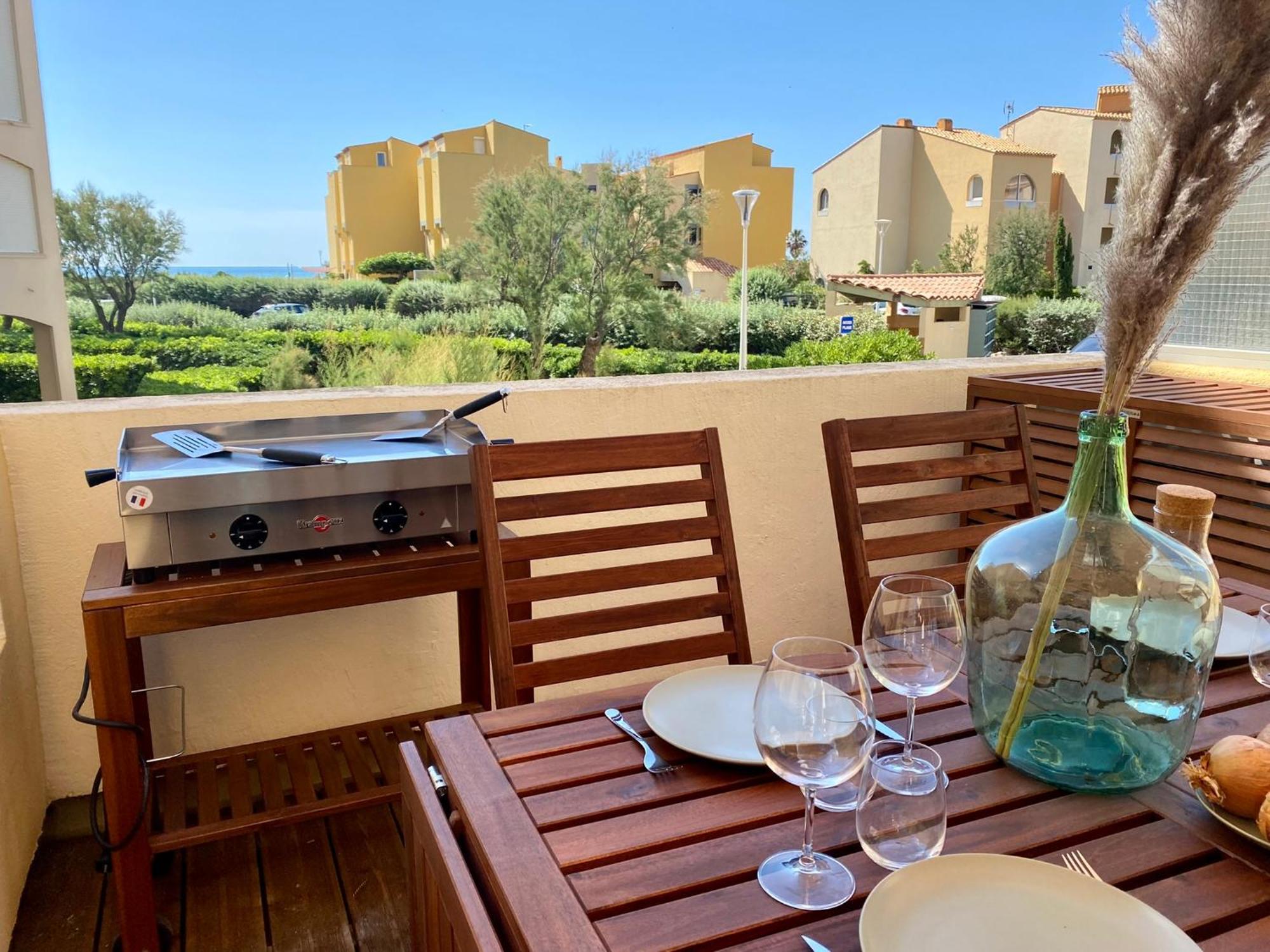 Terrasse Vue Mer 2 Pieces A Leucate Avec Piscine Lejlighed Værelse billede